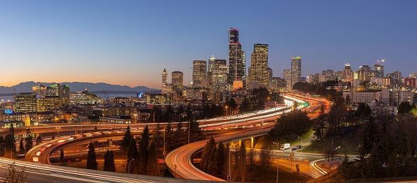 Downtown Seattle skyline in the evening light-Seattle-Washington State